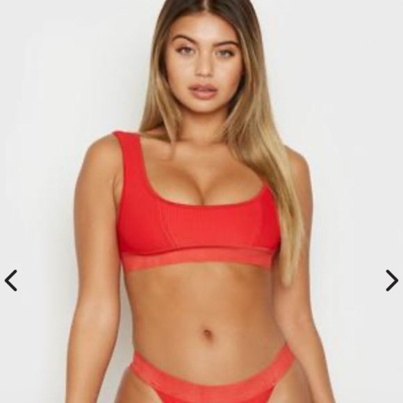 Frankie's Bikinis Red Swim Bikini - Picture 1 of 9
